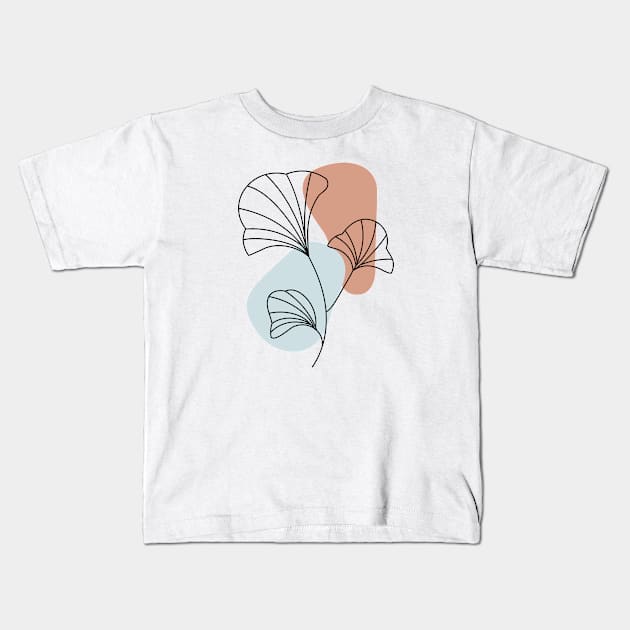 MINIMALISTIC LEAF ILLUSTRATION Kids T-Shirt by artbynikav